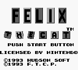 Felix the Cat title screen for GameBoy